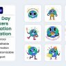 Free Videohive 57711961 Earth Day Stickers Illustration , GFXInspire