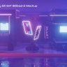 Free Videohive 58655079 Cyberpunk City Street Billboard Mockup , GFXInspire